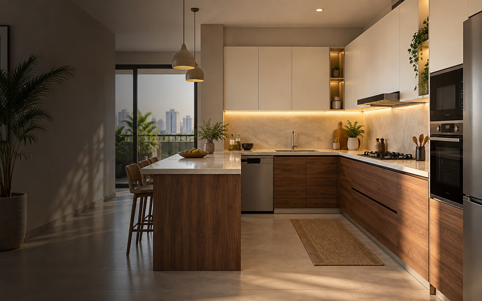 Illustrative premium modular kitchen